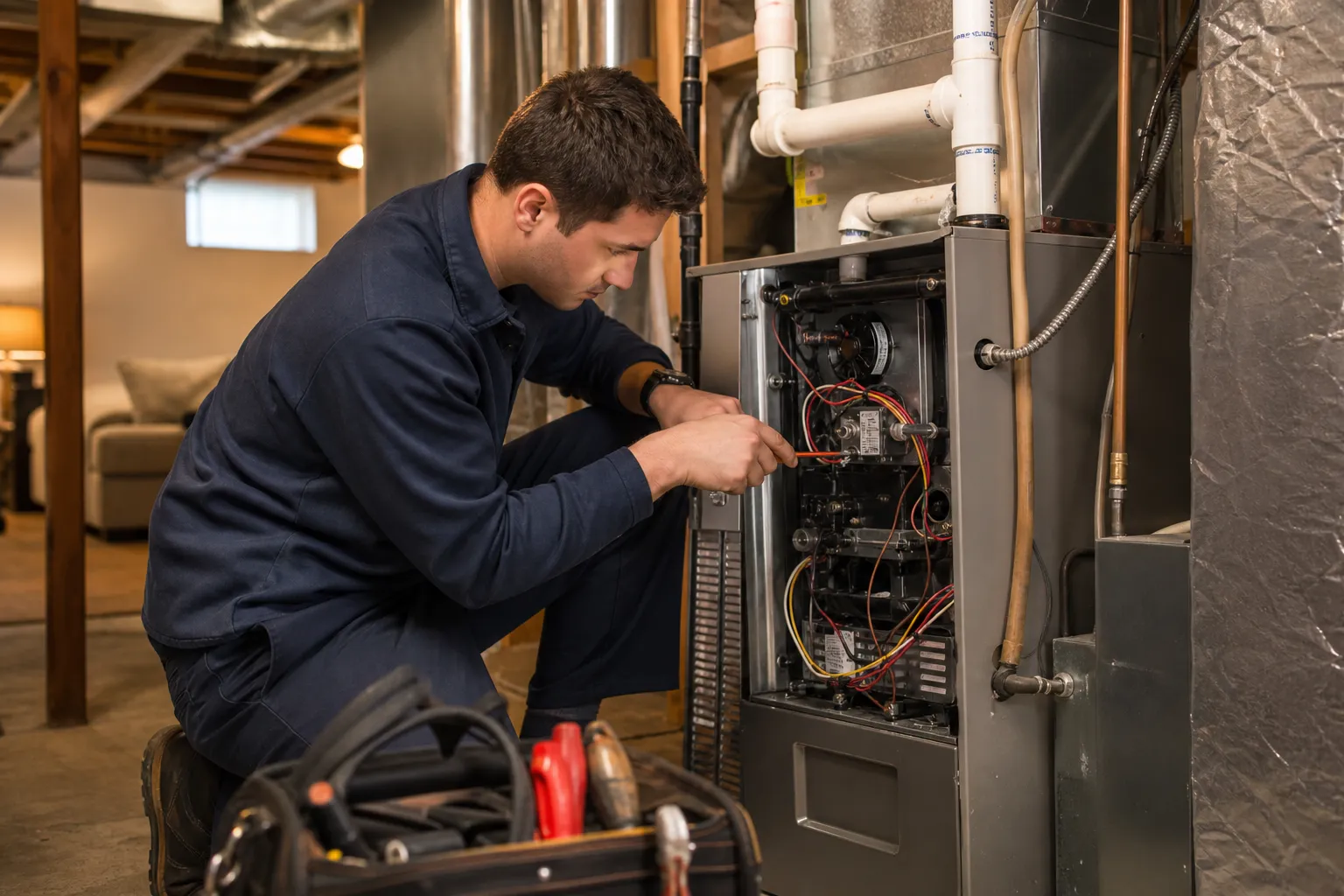 Gas furnace installation