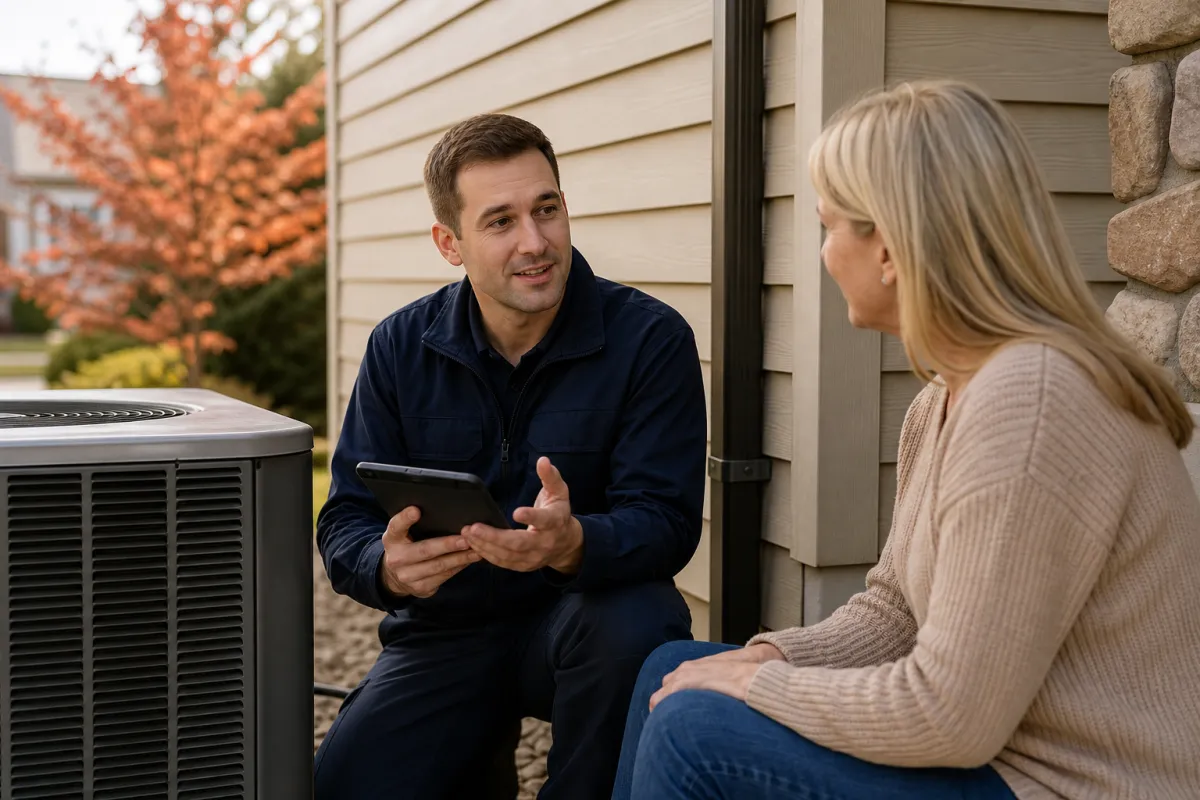 Heat pump service with clear next steps