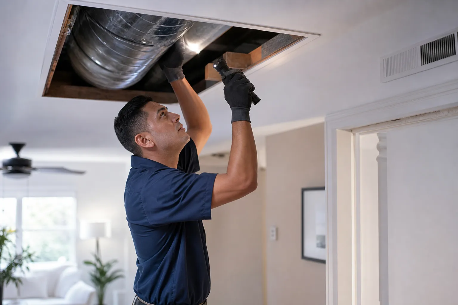 Duct noise checked and corrected